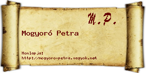 Mogyoró Petra névjegykártya