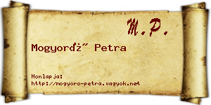 Mogyoró Petra névjegykártya